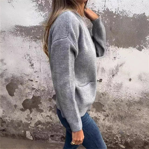 Autumn and winter women's clothing new casual fashion solid color pocket cardigan jacket women's clothing m301668