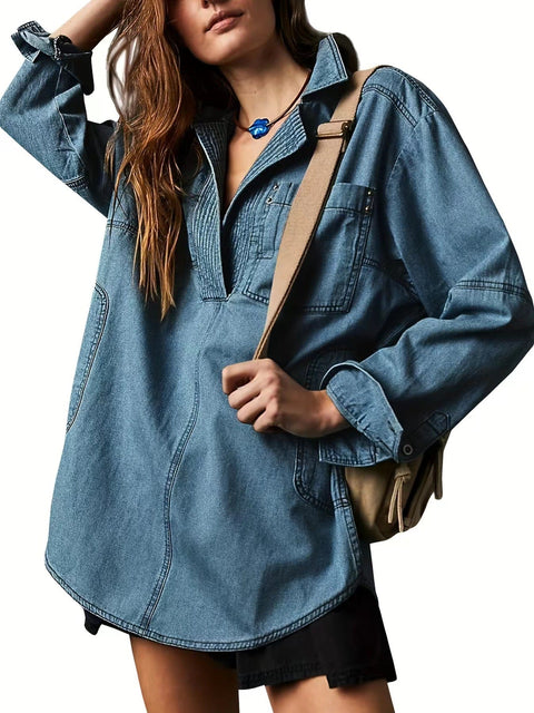 Long Sleeve Jacket V-Neck Fashion Design Casual Jacket m302205