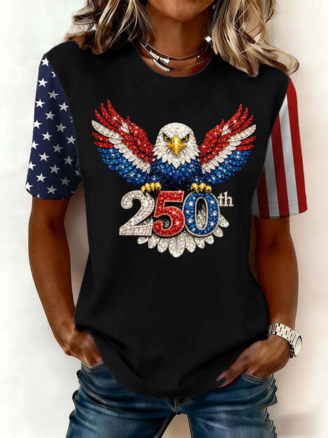 Digital Printed Casual Women's Crew Neck T-Shirt m302372