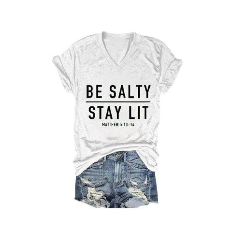 3D digital printing letter series women's V-neck short-sleeved T-shirt m301557