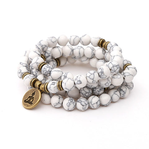 8Mm new Amazon bracelet 108 Buddha beads lotus multi-circle bracelet tree of life pendant item sweater chain m3331309