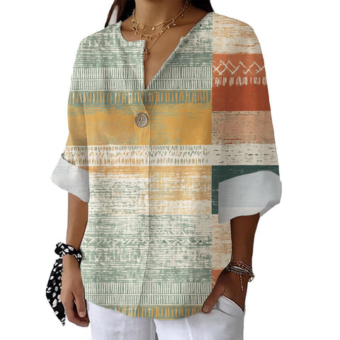 Fashion Women's Coconut Button Long Sleeve Shirt m302752