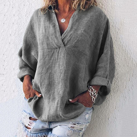 V-neck long-sleeved shirt pullover women's shirt m301324