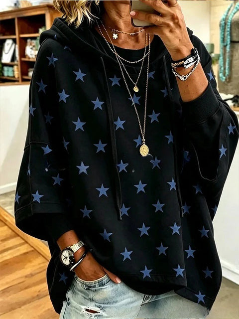 Casual hooded mid-sleeved women's fashion 3D printing casual foreign trade Amazon independent station women's sweater m303002