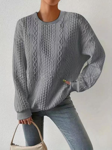 Loose crew neck long-sleeved sweater women's lazy wind oversize top women's m301891