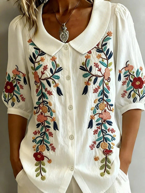 3D digital printing women's versatile flower spring and summer fashion shirt m302608