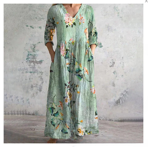 3D print summer urban casual loose dress women m301037