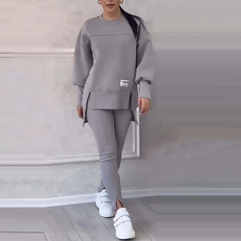 Women's fashion casual printed sweater + trousers cover m302312