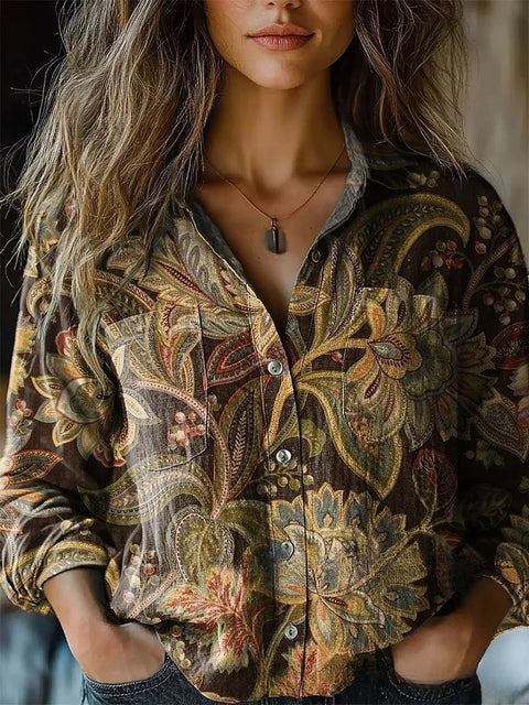 Trendy 3D printed long-sleeved shirt m303044