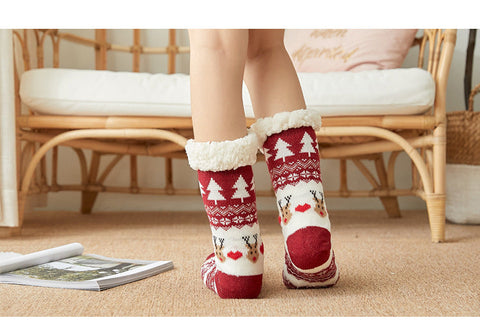 Christmas floor socks with plush home anti slip socks m1915010439