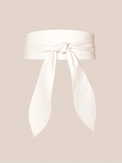 Ladies wide waistband, soft and versatile, elegant bow ribbon, long style m1915010496