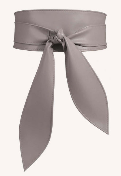 Ladies wide waistband, soft and versatile, elegant bow ribbon, long style m1915010496