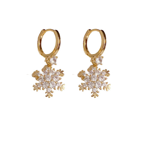 Exquisite Zircon Snowflake Ear Buckle m1915010451