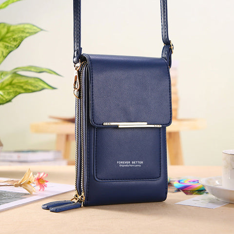 Touch-screen mobile phone bag slung over a cute little bag with mobile phone m1915010631