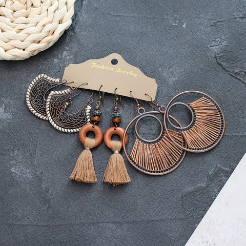 Bohemian ethnic style long earrings m1915010447