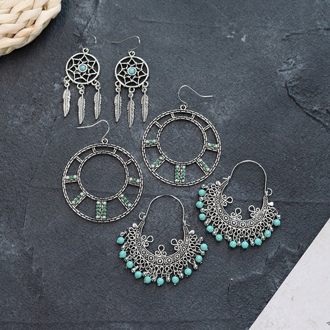Bohemian ethnic style long earrings m1915010447