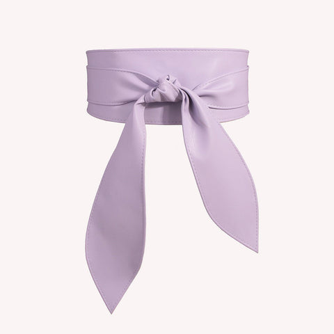 Ladies wide waistband, soft and versatile, elegant bow ribbon, long style m1915010496