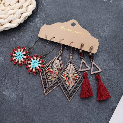 Bohemian ethnic style long earrings m1915010447